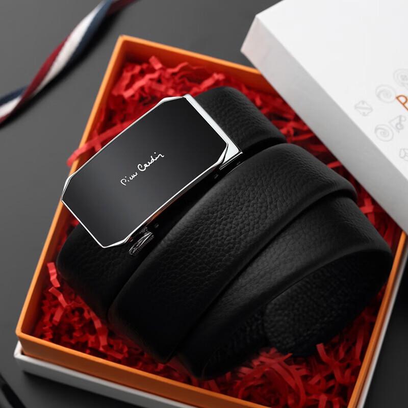 Pierre Cardin Men s Black Automatic Buckle Leather Belt