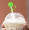 Flower Straw Cover Cap Cute Food Grade Silicone Rustproof Leakproof Straw Topper Straw Tip Cover Set 1