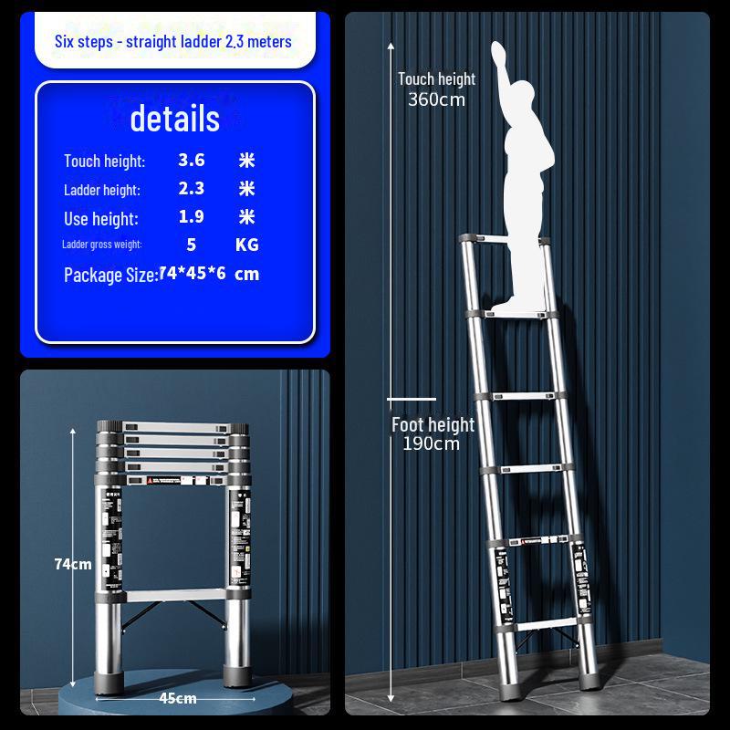 Multifunktionale Teleskop-Klappleiter aus Edelstahl