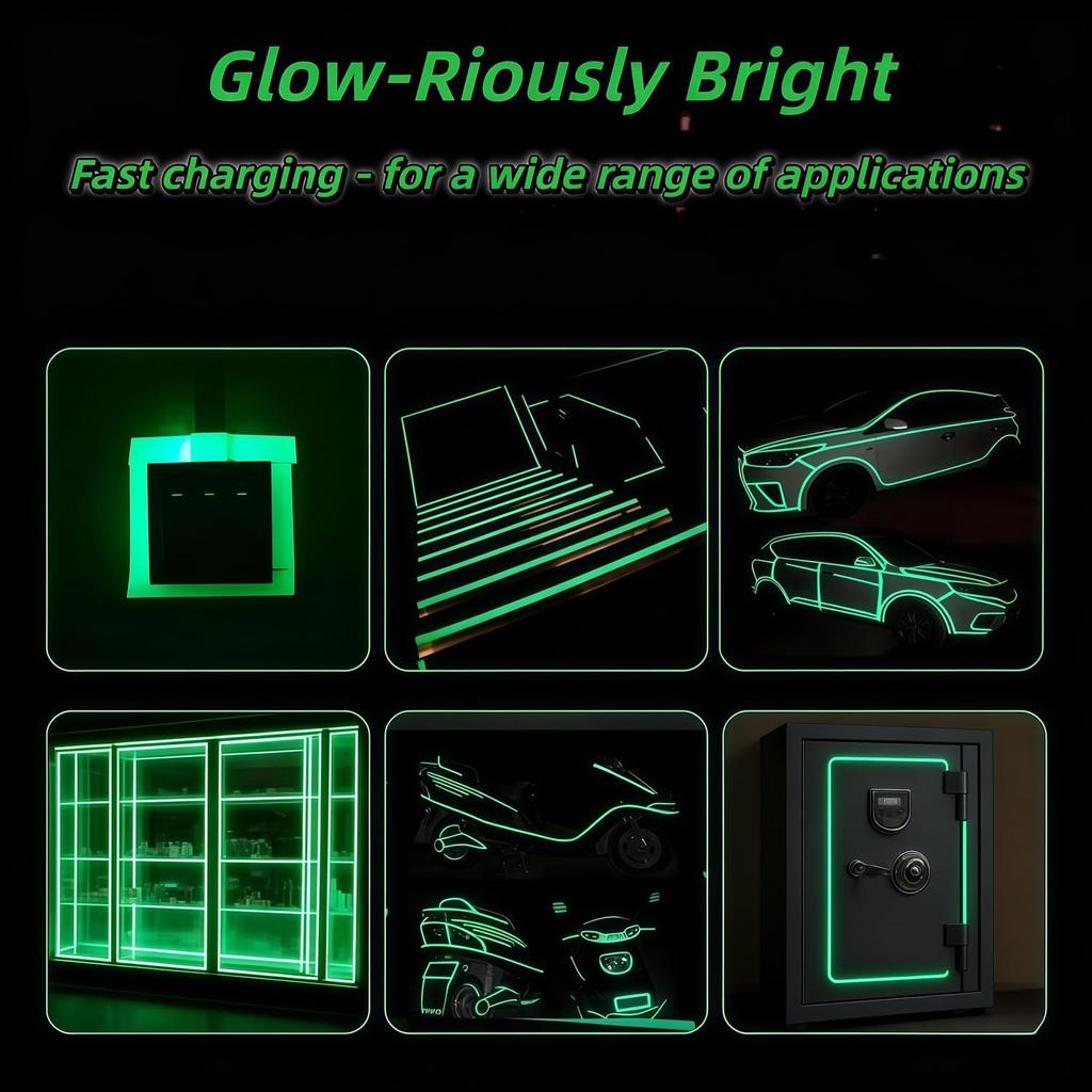 Self-adhesive Luminous Safety Tape, DIY Decorative Glowing Tape, Stage Stair Safety Warning Tape Green Fluorescent Warning Tape