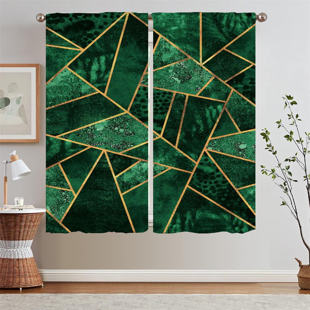 Geometric Prismatic Lattice Living Room Curtain Tiebacks Blackout Curtains for Camera Ready Curtains Cheap Bedroom Decoration