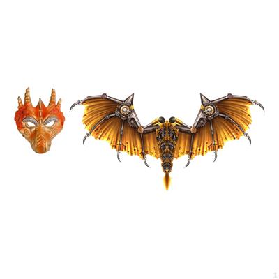 Adult Dragon Halloween Cosplay Costume Wing Mask Kit Dress Up Props Dinosaur