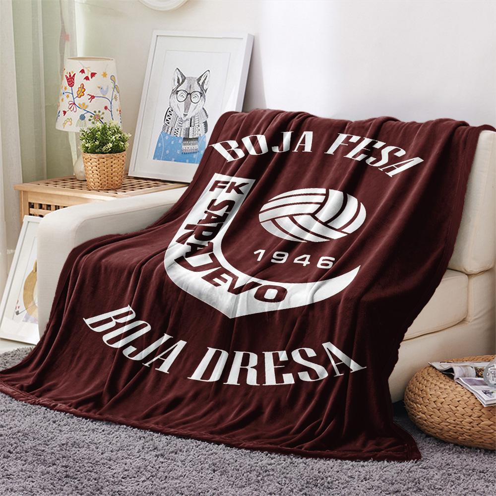 FK Sarajevo Print Flannel Blanket, High quality Comfortable for All Seasons, Home Decor, Warmth and Comfort, Perfect for Christmas Gifts