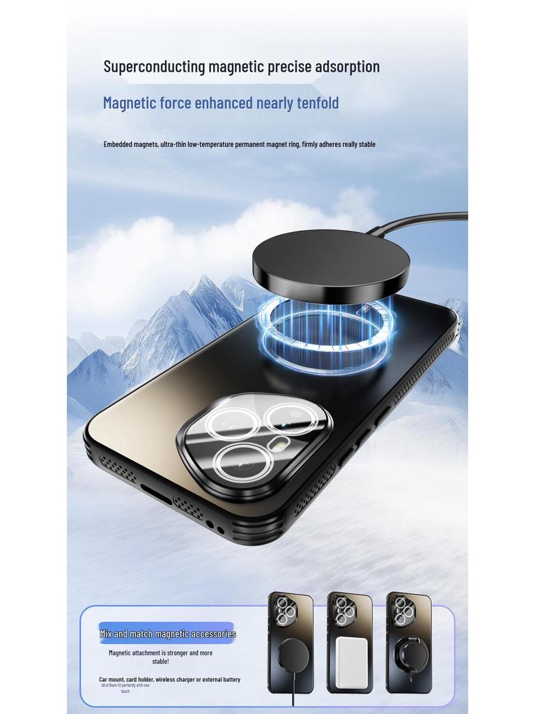 Langlebige magnetische mattierte Hülle für HONOR 400/300 Pro - Sturzschutz, Rundumschutz