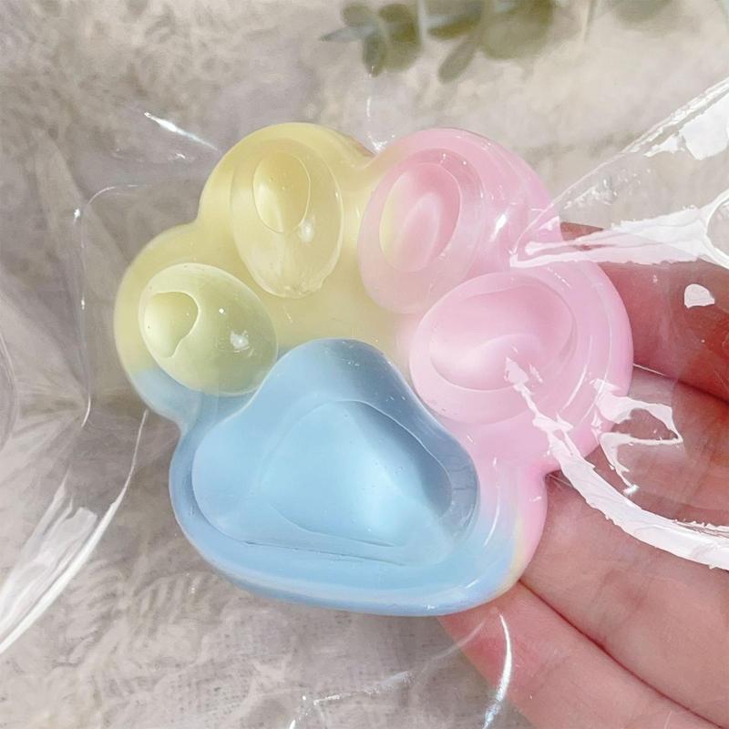 Cat Paw Squeeze Toys Three-Color Rainbow Squeeze Toy Funny Relax Ball Sensory Squeeze Ball Toys Sensory Fidget Toys for Kids
