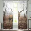 Deer Autumn Winter Forest Modern Sheer Curtains For Living Room Bedroom Tulle Curtains Window Voile Curtain Kitchen Hotel Decor
