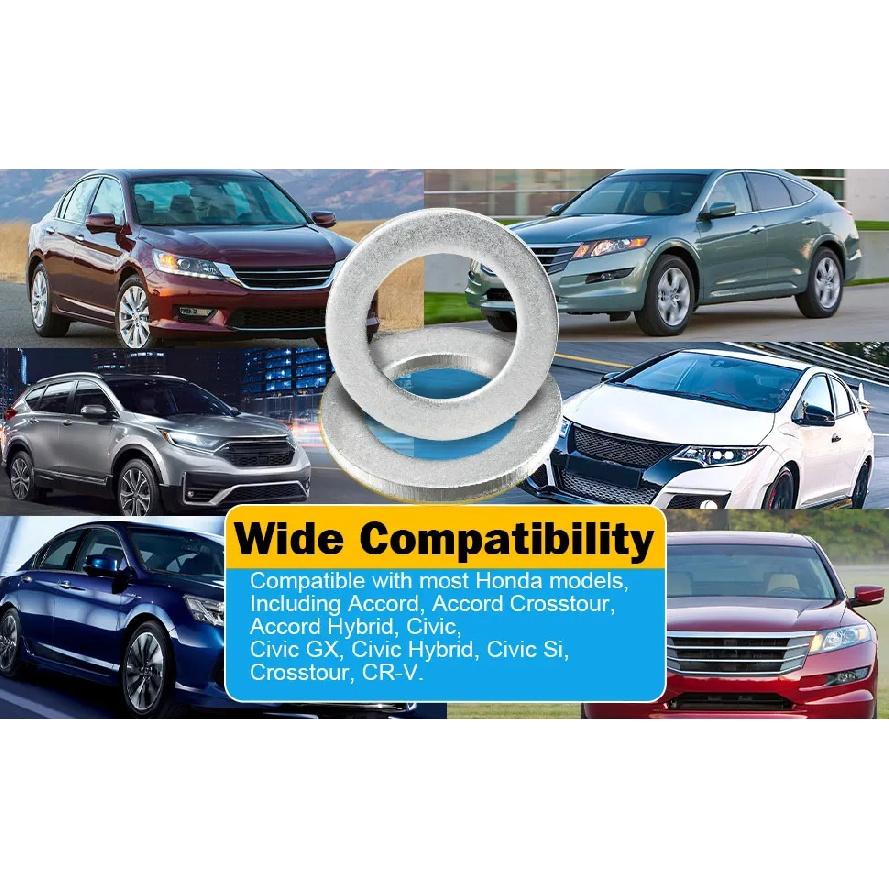 94109-14000 Oil Drain Plug Crush Washer Gaskets 14mm 9410914000 94109 14000 For Honda CR-V Accord For Acura RDX EL CL