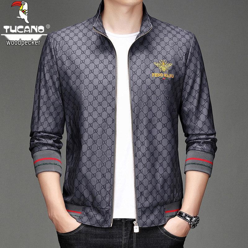 

Woodpecker Men s Embroidered Stand-up Collar Jacket, Spring 2025 Trendy Casual Workwear. XL: recommended for 115-135 catties