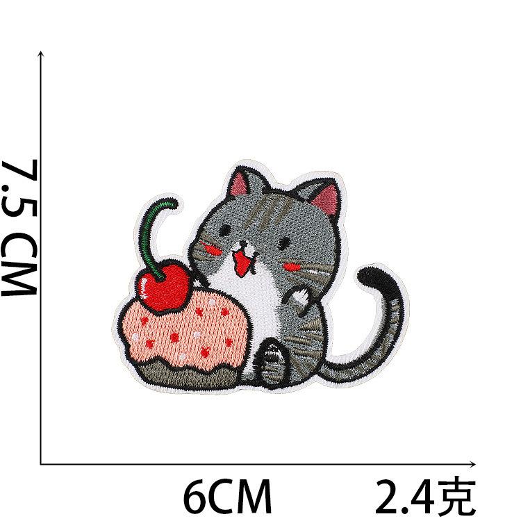 New Cat Family Computer Embroidery Cloth Sticker Cartoon Kitten Patch Sticker Clothes Decoration Embroidery Chapter Label Ironing