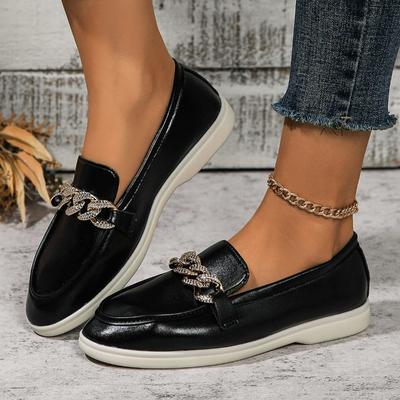 Scarpe da Donna 2024 Marca Slip-on Ballerine da Donna Moda Decorazione Metallica Scarpe Piatte Casual Donna Nuove Cristallo Taglie Forti Tacco Basso Piatto