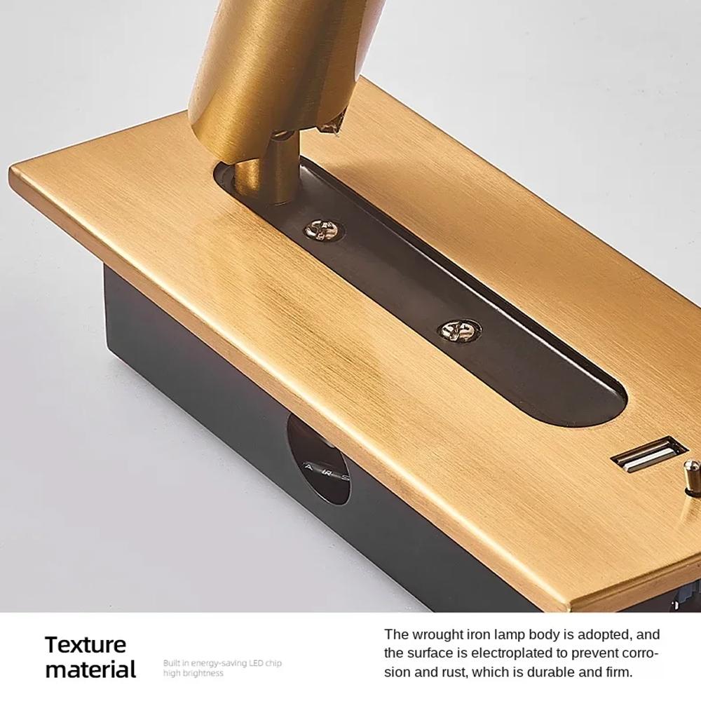 LED Wall Lamp Reading Light For Bedroom Hotel Bedside Spotlight Rotatable Lighting Nordic Modern High Quality Indoor Decoration