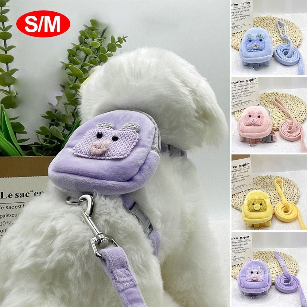 

Walking Training Cat Supplies Pet Knapsack Dog Self Backpack Dog Traction Rope Pet Snack Bag S жовтий