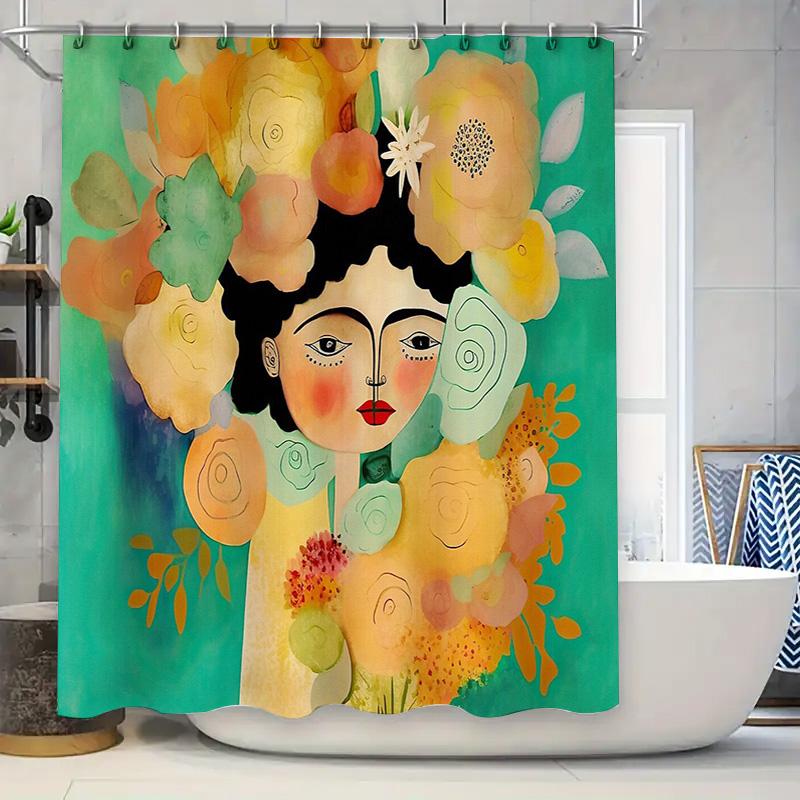 

Boho Shower Curtain Nature Floral Botanical Art Home Decor Bathroom Set Vintage Aesthetic Room Divider Backdrop W60H190(CM)-1 Pcs