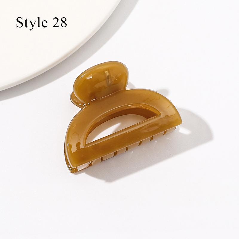 HFYJ Hollow Small Size 4cm Square Hair Claws Acrylic Jelly Color Hairpin Shark Crab Hair Clip Claw Hair Accessories for Women