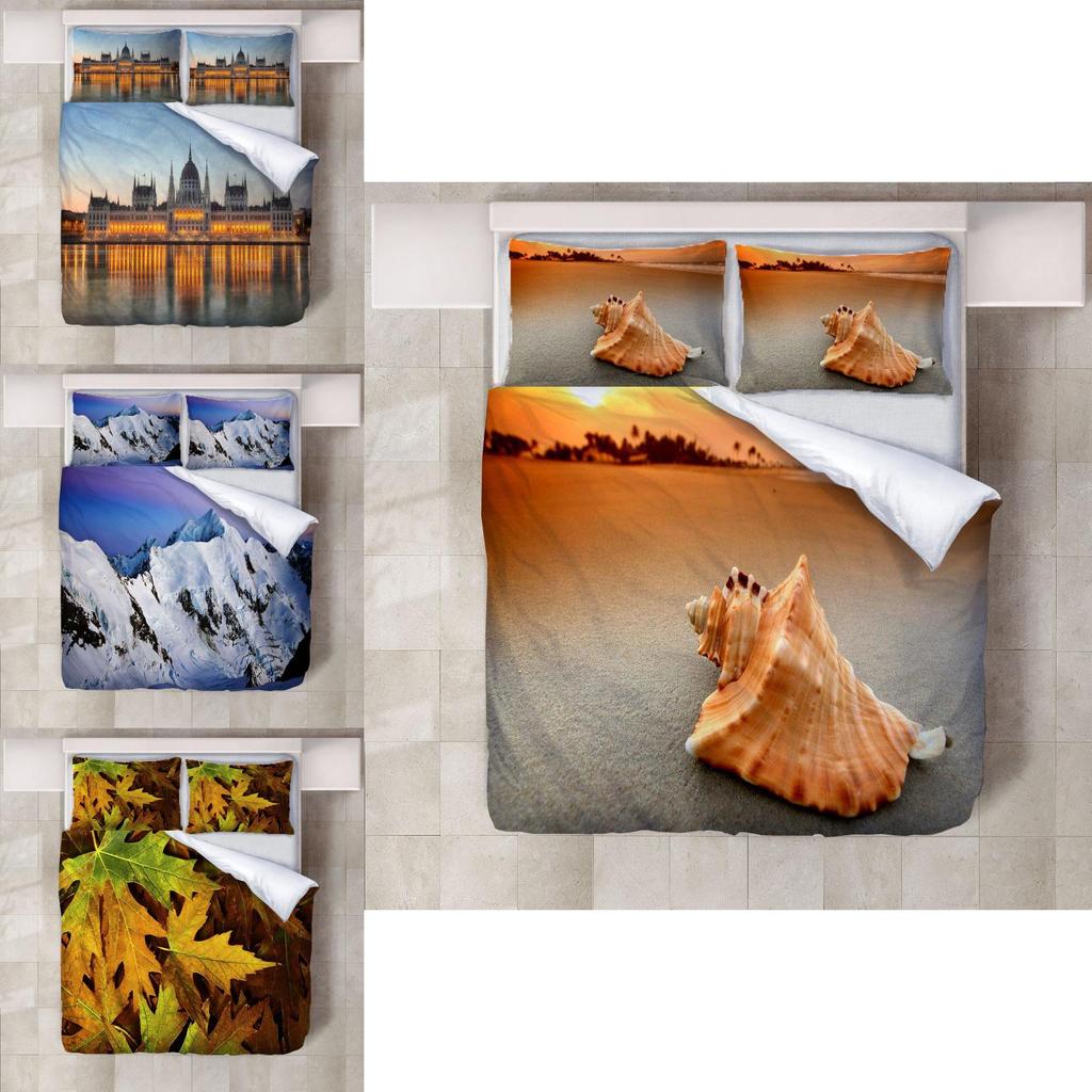 High Definition 3d Bed Sheet Set Cross-border Bedding Modern Minimalist Style Xr-1 Xr-2 Xr-3 Xr-4 Designs Fits 2.0m Bed Polyester Fiber