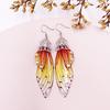 Women Earrings Butterfly Wing Gradient Color Rhinestone Ear Hook Jewelry