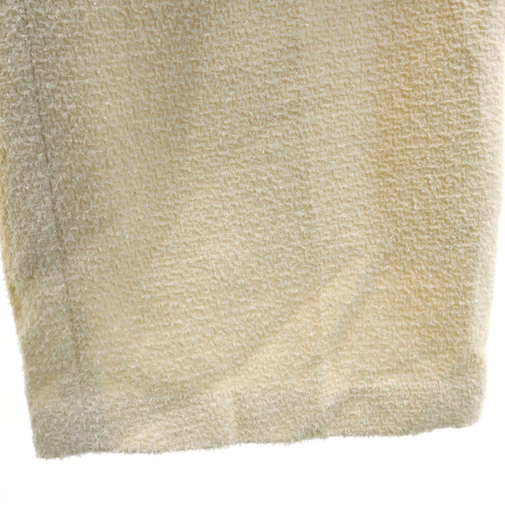 Unused Eimy Istoire Cutting Tweed Straight Pants M Ivory Women Used
