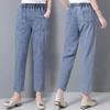 Women Casual Denim Ankle-length Pants Vintage Mom Baggy Vaqueros Elastic High Waist Spring Summer Harem Jeans