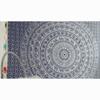 BLESS INTERNATIONAL Ručně vyráběné indické hippie Bohemian Psychedelic Elephant Mandala Tapiserie na zeď (Námořnická modrá a stříbrná)
