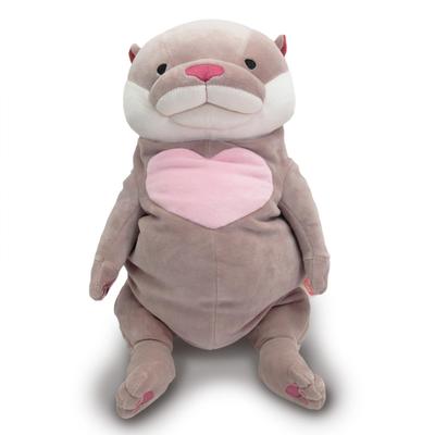 Shinada Global Serie Mochi Mochi Kawauso Cuore Grigio Taglia L 22 x 22 x 30cm Peluche Lontra Carino Motivo a Cuore Carino MOKW-0400HG