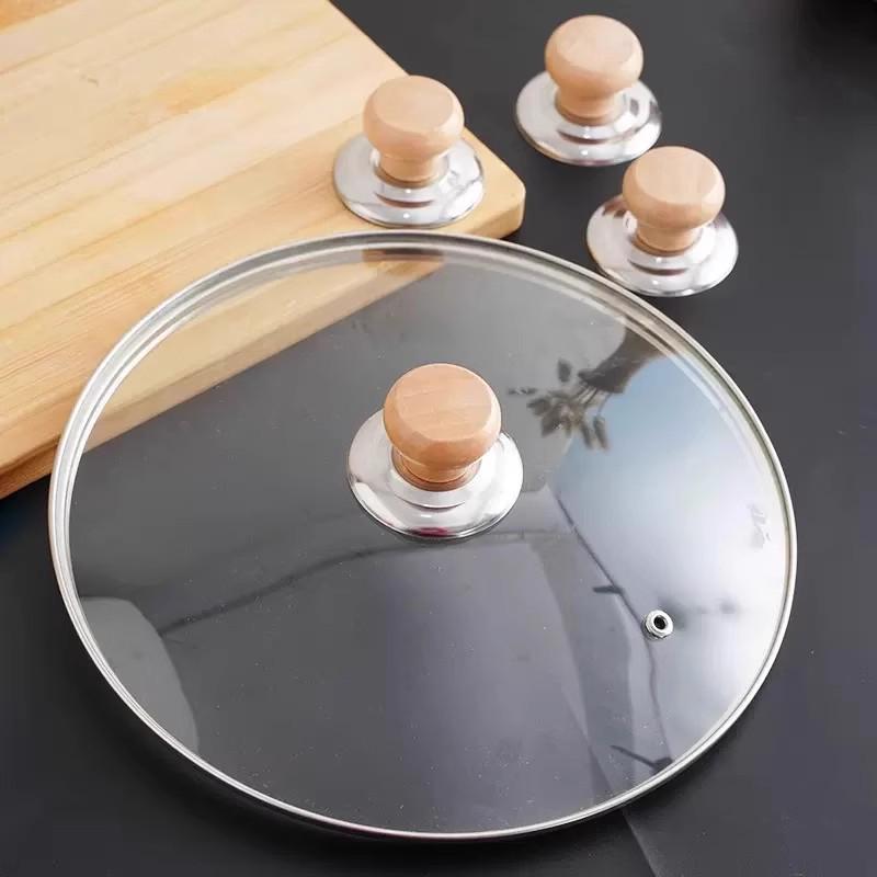 Universal High-Temperature Resistant Solid Wood Pot Lid Handle Knob - Anti-Scald Top Accessory