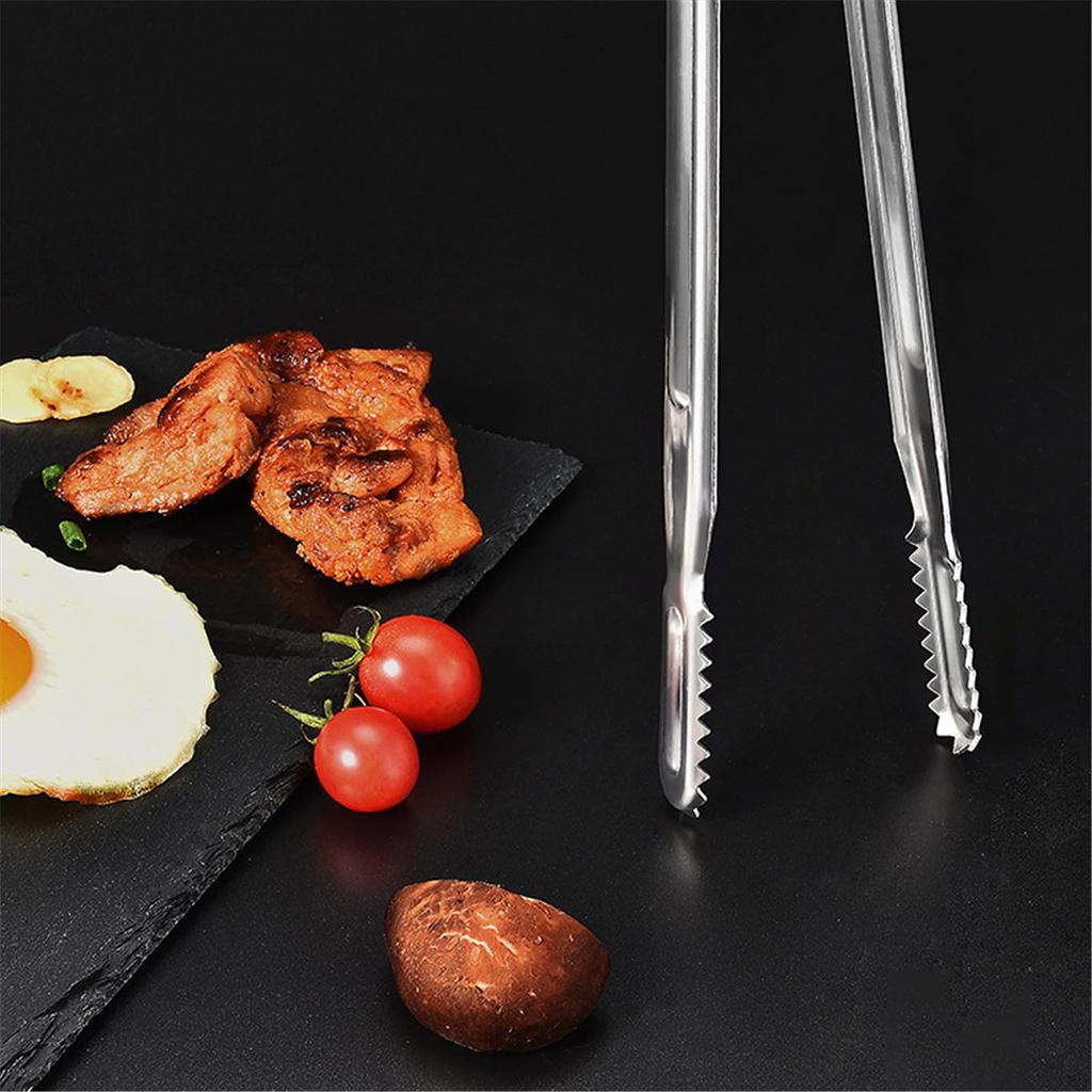 Lengthened Non Slip Stainless Steel Food Tongs Meat Bread Clip Barbecue Grill Buffet Clamp Cooking Tools Kitchen Accessories