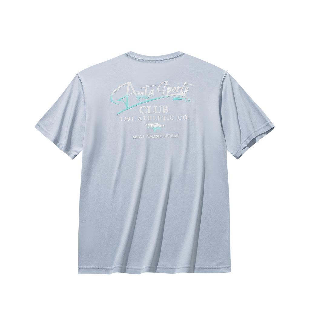 Anta Sports Retro Lifestyle Series Short Sleeve Knitted T-Shirt Summer 2026 Men Tops Ice-Mint-Blue 152628107-3