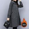 Medium and Long Woolen Coat Korean Version of Fashion Autumn and Winter New Temperament Plaid Coat Women