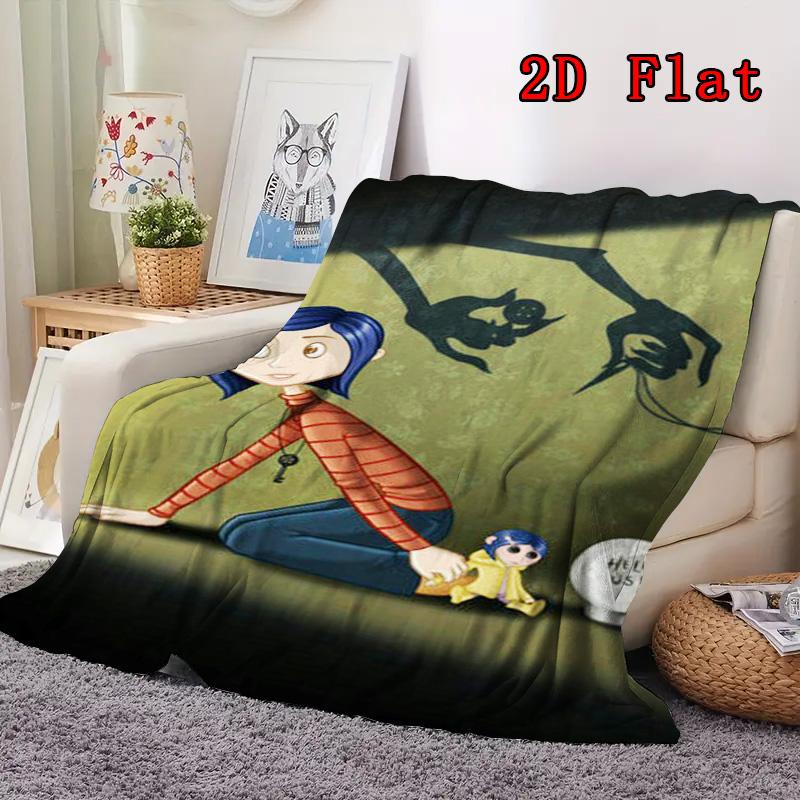 Coraline 2D Flat Pattern Flannel Blanket High Quality All Seasons Warmth and Comfort Perfect for Christmas Gifts.MMT0918270