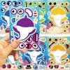 8 Cartoon Shark Make A Face Face Change Sticker DIY Hand Account Small Card Mobile Phone Case Decoration