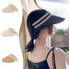 Adjustable Seaside Hollow Hat Large Brim Summer Sun Cap Fashion Lafite Straw Visor Cap  Beach