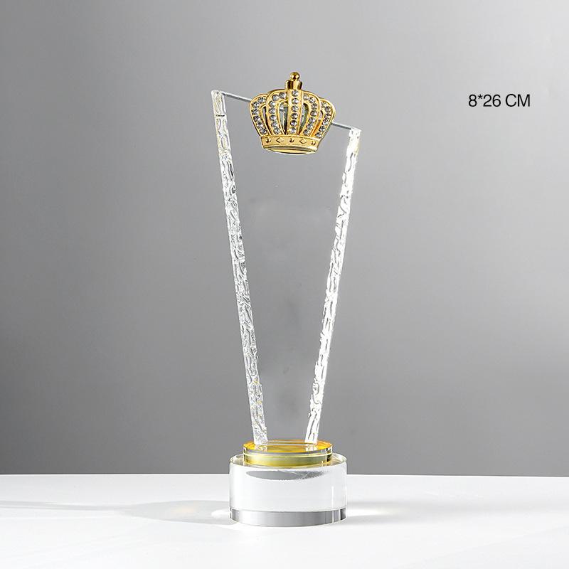 Customized Glass Award Trophy Commemorative Honor Sandblasting Carving for Office Home Decor Annual Ceremony Corporate Events