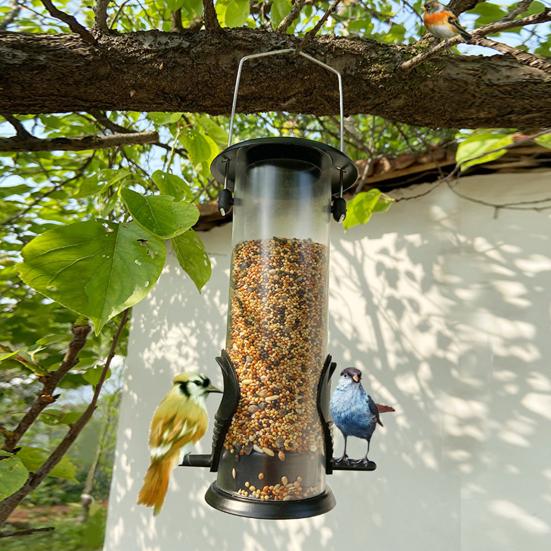 

Hanging Wild Bird Feeder Food Container Outdoor Automatic Tool чёрный