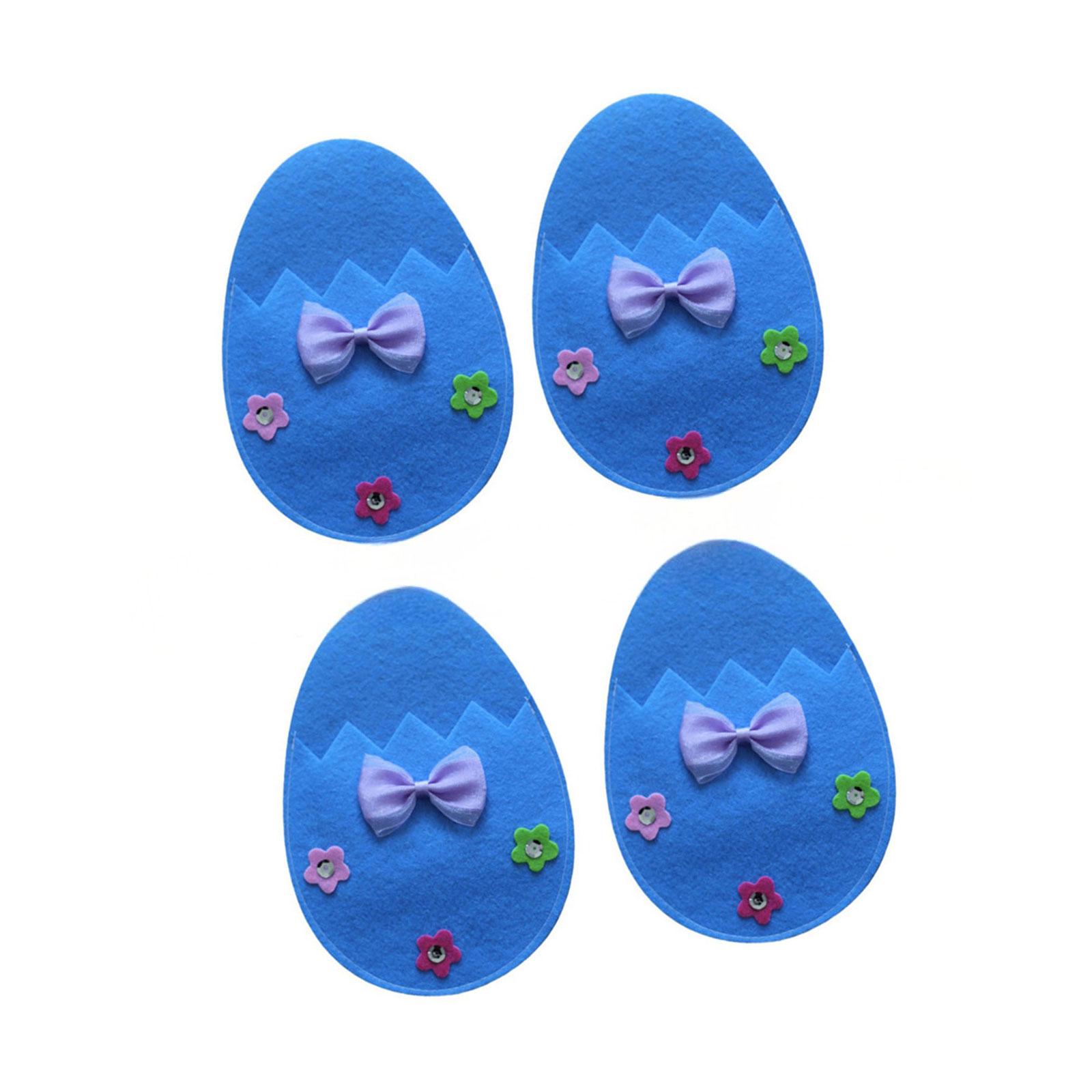 

4pcs Easter Theme Knife Fork Pouches Durable Fabric Cutlery Pouches Perfect For Family Parties And Celebrations синій