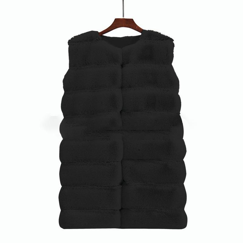 Winter Herbst Damen Kunstpelz Ärmellose Weste Lässig Schlank Weste Warmer Mantel