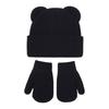 Knitted Bear Ear  Earflap Hat Warm Knitted Hat Glove Set Children's Winter Hat  for Boys Girls Kids