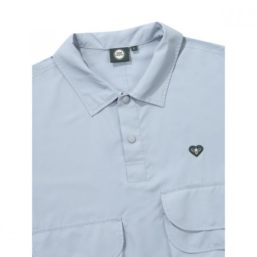 Bbc Earth Pocket Snap Short Sleeve Anorak  Blue  Jasper