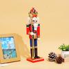 Wooden Nutcracker Decor 30cm Hand-Painted Soldier with Moving Jaw Christmas Mantel & Tree Decoration