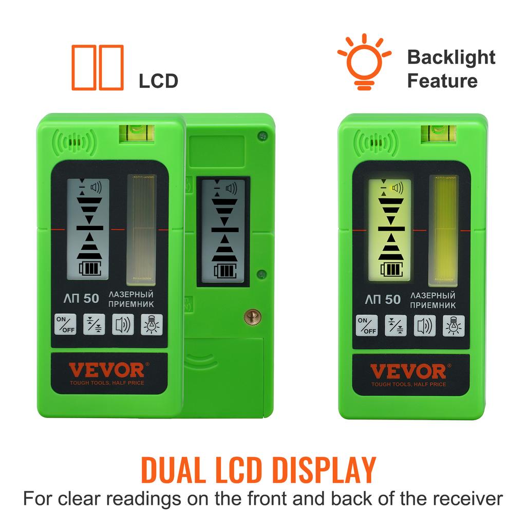 SucceBuy Laser Receiver for Laser Level 197 Ft Working Range Green Laser and Red Beam Detector for Pulsing Line Lasers
