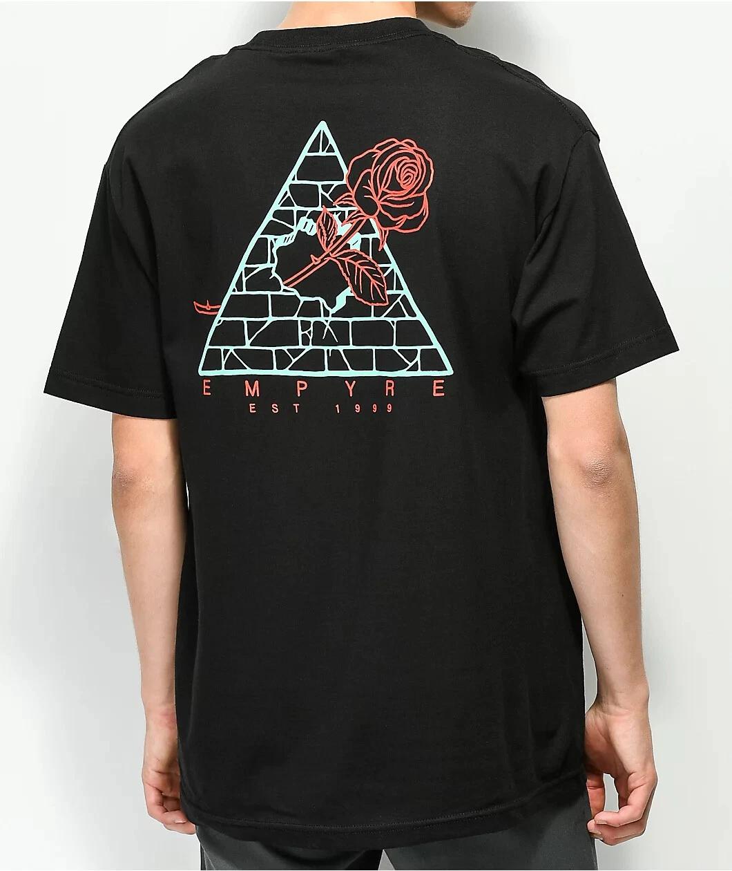 Empyre Mens Broken Roses Black Tee Shirt New M, L, 2XL XL
