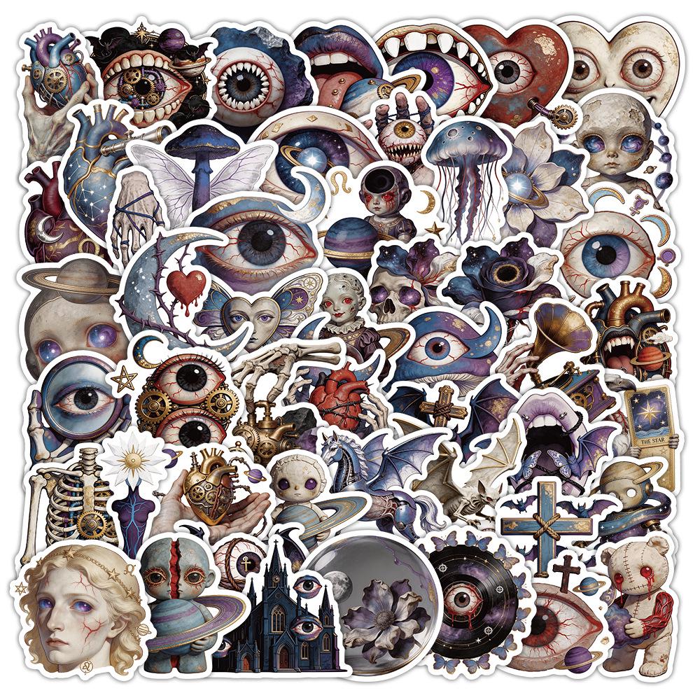 53 Cthulhu Universe Stickers: Quirky Graffiti for Journals, Phones & Suitcases