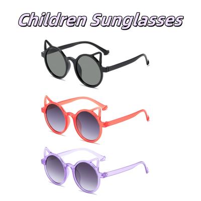 Óculos de Sol com Armação de Orelhas de Gato Fofos para Meninas e Meninos Proteção Solar ao Ar Livre Óculos de Sol de Moda para Crianças Essencial para Viagens ao Ar Livre