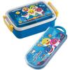 Skater Children's Lunch Box Trio Set Chopsticks Spoon Fork Kids Cutlery Antibacterial Treatment Easy to Open Slide Type Made in Japan Baby Shark Boys