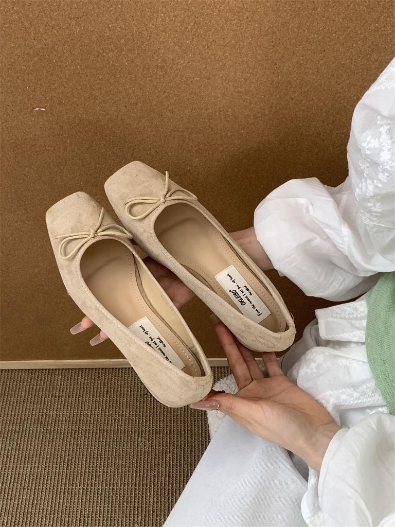 French Temperament Thick Heel Single Shoes Women's 2025 New Niche Elegant Gentle Fairy Suede Light Mouth Evening Shoes