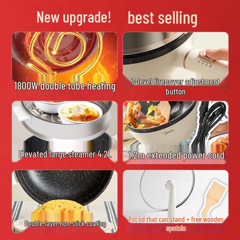 Midea 4L Multi-functional Electric Cooker CN Plug (adapter Included)