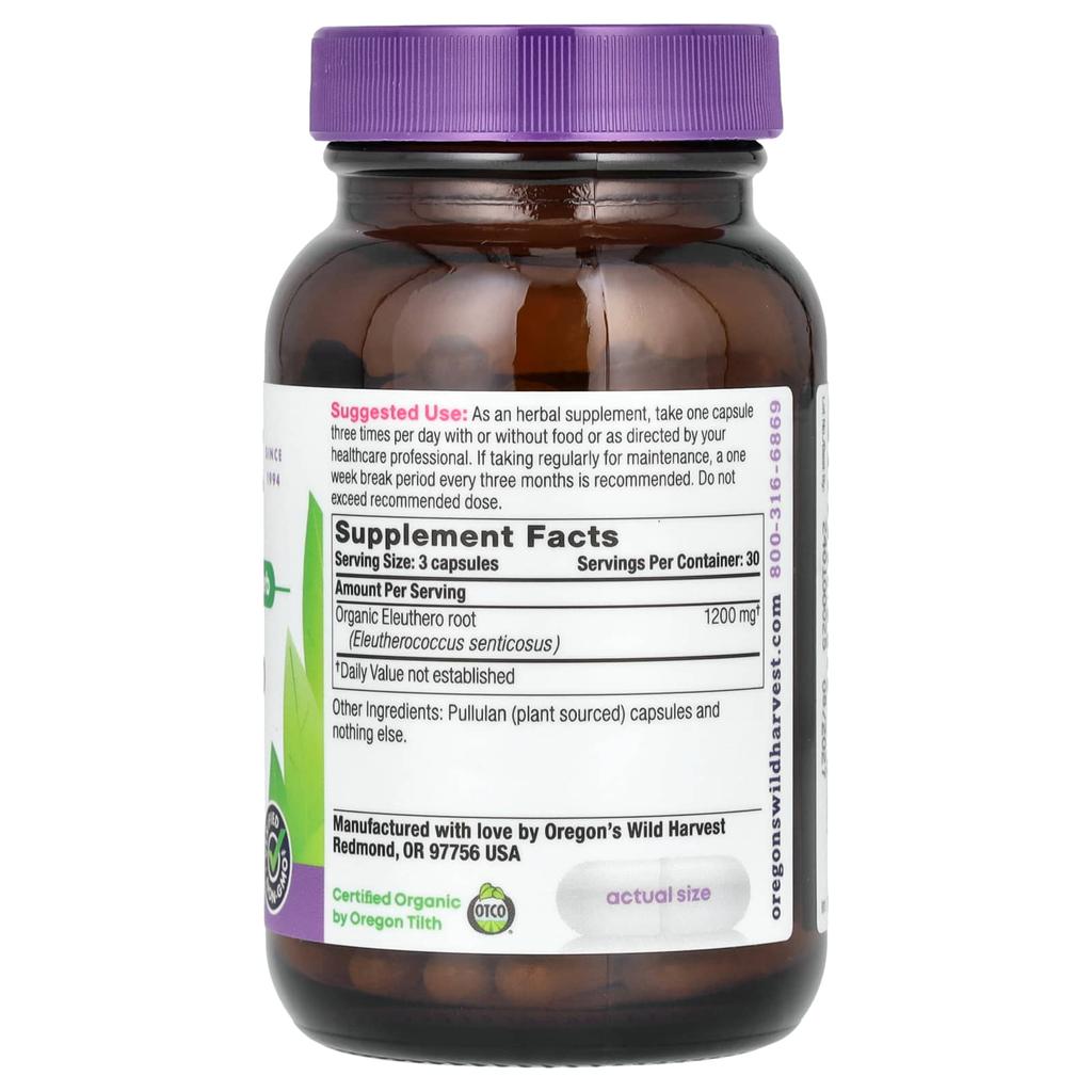 Oregon's Wild Harvest, Eleuthero, 90 Veggie Capsules