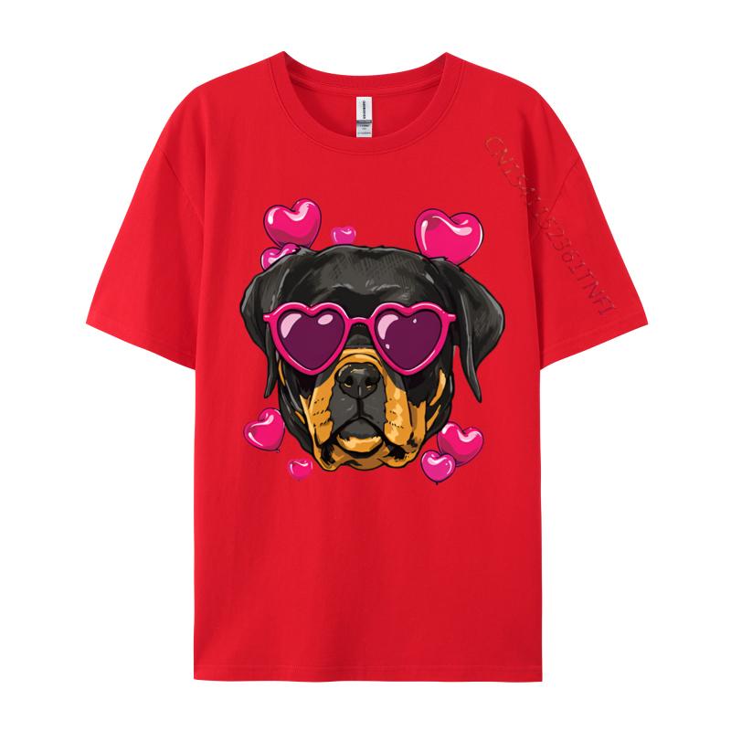Valentines Day Rottweiler Heart Couple Tshirt Graphic Printed Tshirt Fun Print Romantic Tshirt Luxury Designer