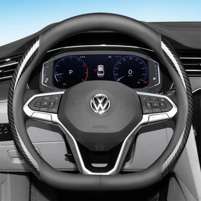 Leather Car Steering Wheel Cover for Volkswagen ID5 ID4 ID3 ID7 ID6 Pro Crozz GTX    2024 Auto Interior Accessories