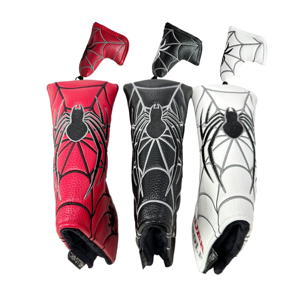 Kryt hlavy golfové hole kryt putteru s kroužkem na klíče pro putter typu pin mallet Cameron spider Kompatibilní s magnetickým uzávěrem Odyssey spider (pro paličku červený)