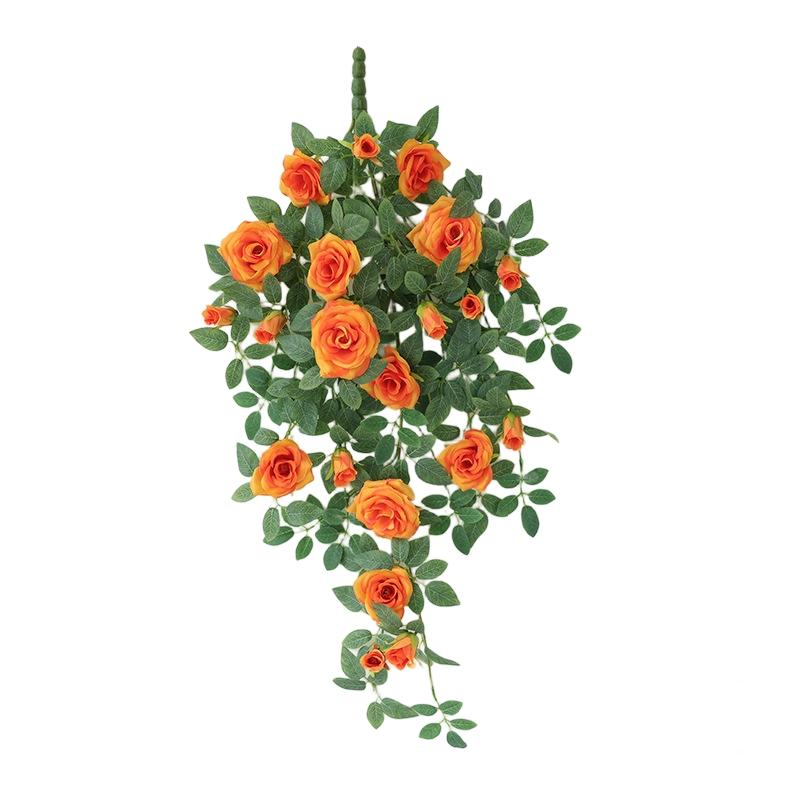 Artificial Flower Faux Rose Vine Realistic Floral Design 11 Large Flowers 10 Small Flowers Elegant Cascade Effect